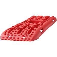 2PC Traction Boards Mud Snow Sand Recovery Tracks Tire Ladder Red w/ Bag