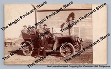 Antique Brass Era Touring Car Men W Windmill Shadow Rppc Photo Postcard 1910s Antique Brass Era Touring Car Men W Windmill Shadow Rppc Photo Postcard 1910s
