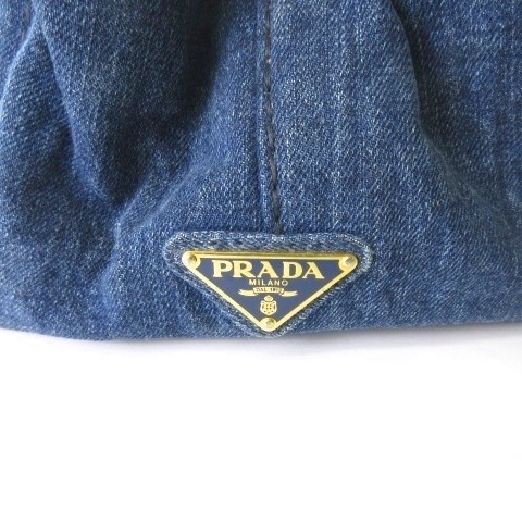 PRADA B1877B Canapa Tote Bag Handbag Denim Indigo AA Women s from japan thumbnail 6