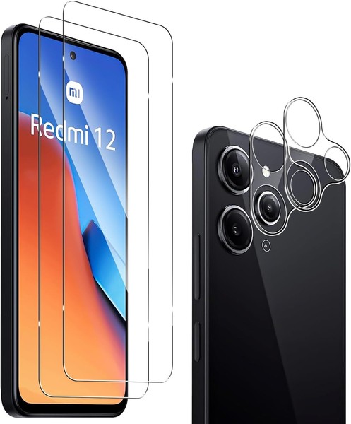 2X Schutzglas ( Display + Kamera ) FüR Xiaomi Redmi 12 4G / 5G Hartglas 9H-image
