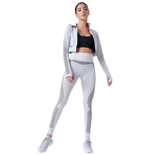 Women's Workout Sets 2 Piece Seamless Gym Outfit Running Clothes Yoga Sportswear - Picture 4 of 36