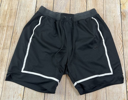 Mens Nike Sportswear Statement Mesh Shorts Black White CT5766-010 Size Large 7”