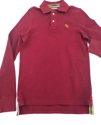 Abercrombe & Fitch Muscle Polo Shirt Small Burgundy Red 100 