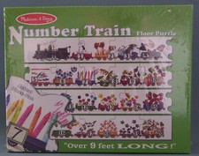 Melissa  Doug Number Train Floor Puzzle Over 9 Feet Long 21 Jumbo Pieces New
