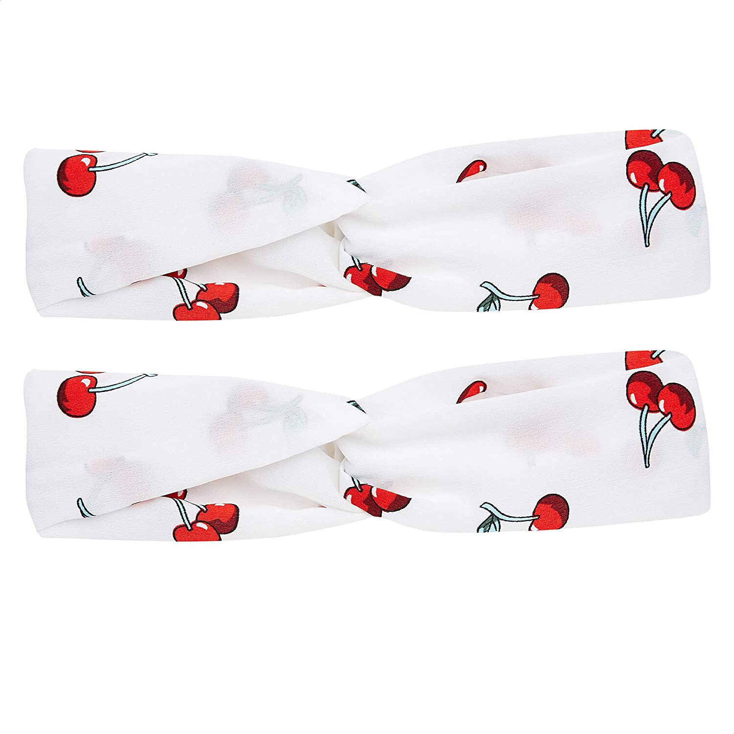 Elegant White Cherry Hair Band Set of 2 for Women