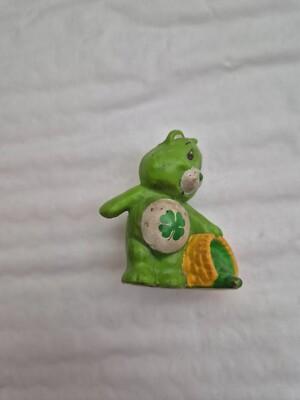 5CM VINTAGE 80ER JAHRE GLÜCKSBÄR MIT KORB CARE BEARS MINI BÄR FIGUR KENNER