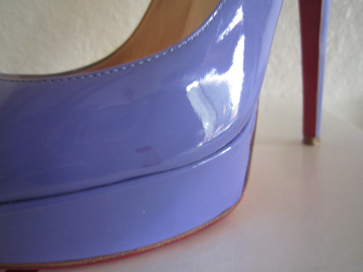 Christian Louboutin Purple Patent Banana Pump Lady Peep Toe Heel