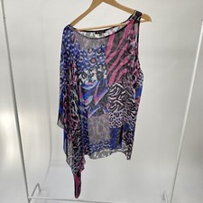 VERSACE Beachwear Silk One Shoulder Dress Kaftan Sz 46 UK 14