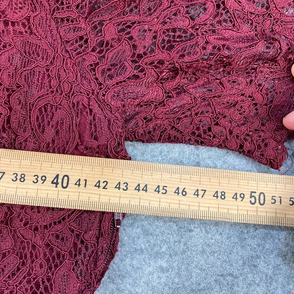 Vestido para mujer Naf Naf talla 40 rojo floral encaje línea A talla 6-8 manga corta 7133 Foto 4 de 4