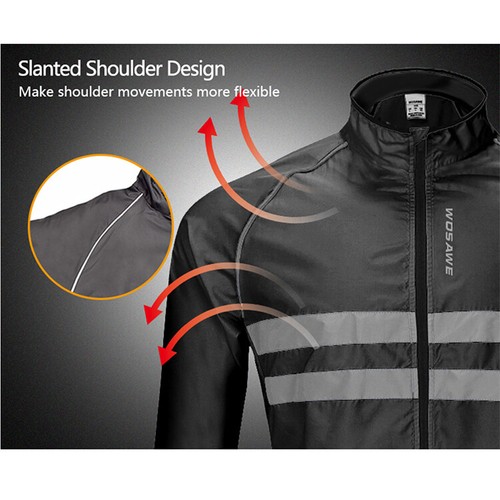 WOSAWE Fahrradjacke reflektierend winddicht Mantel Mountainbike Trikot Weste Geschenk - Bild 7 von 20