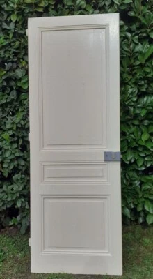 Porte de communication h221x79cm ancienne panneautée moulurée bois antique door - Photo 1/4