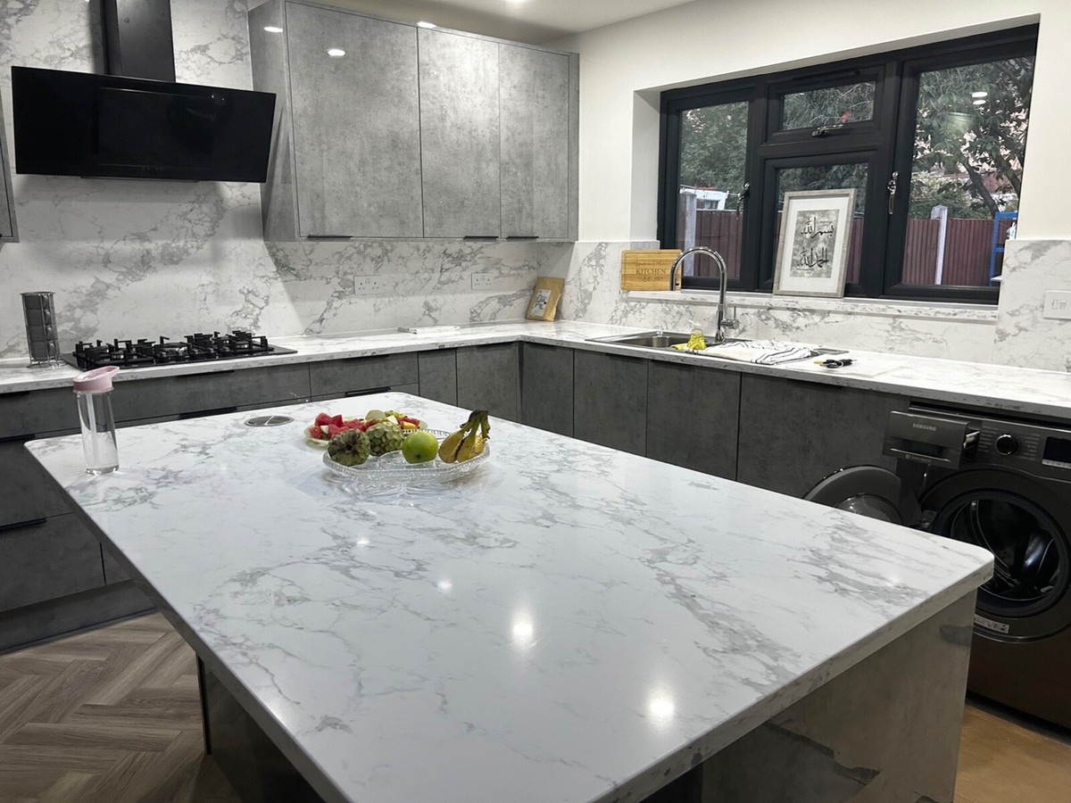 Arabescato Bianco - Top Quality Quartz Worktops - Supply and Fit | eBay
