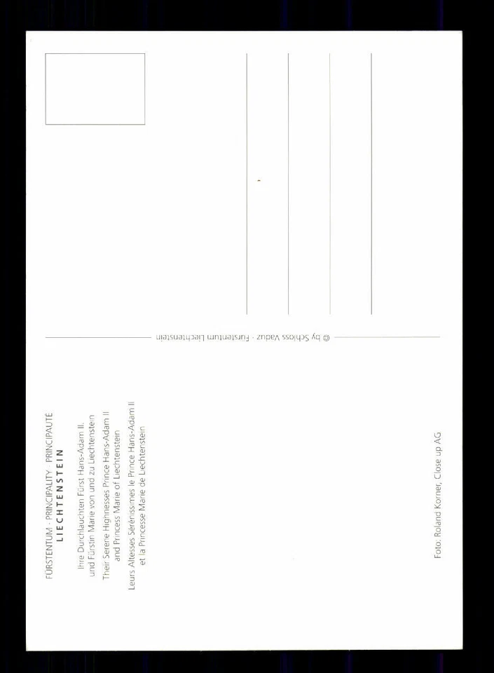 Fürst Hans Adam und Marie von und zu Lichtenstein Autogrammkarte ## BC 190938 - Bild 2 von 2