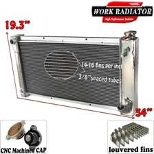 Aluminum Radiator Fit 1967-1972 1968 1969 1971 Chevy GMC C/K Series Pickup Truck