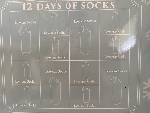 HYP Kids Sz 4-10 12 Days Of Christmas Socks Sealed In Plastic NIB Shoe Assorted - Picture 12 of 17