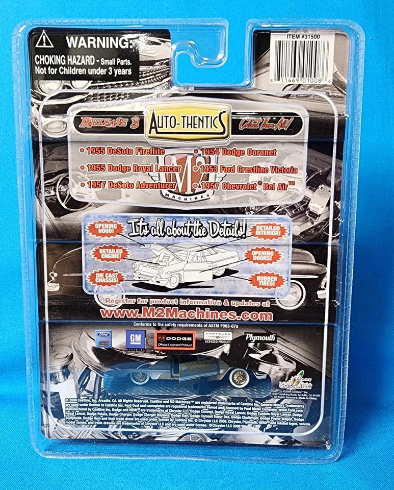 2008 M2 Machines Auto-Thentics 1:64 Die-Cast 1957 DeSoto Adventurer 08-32 NOS - Image 2 of 4