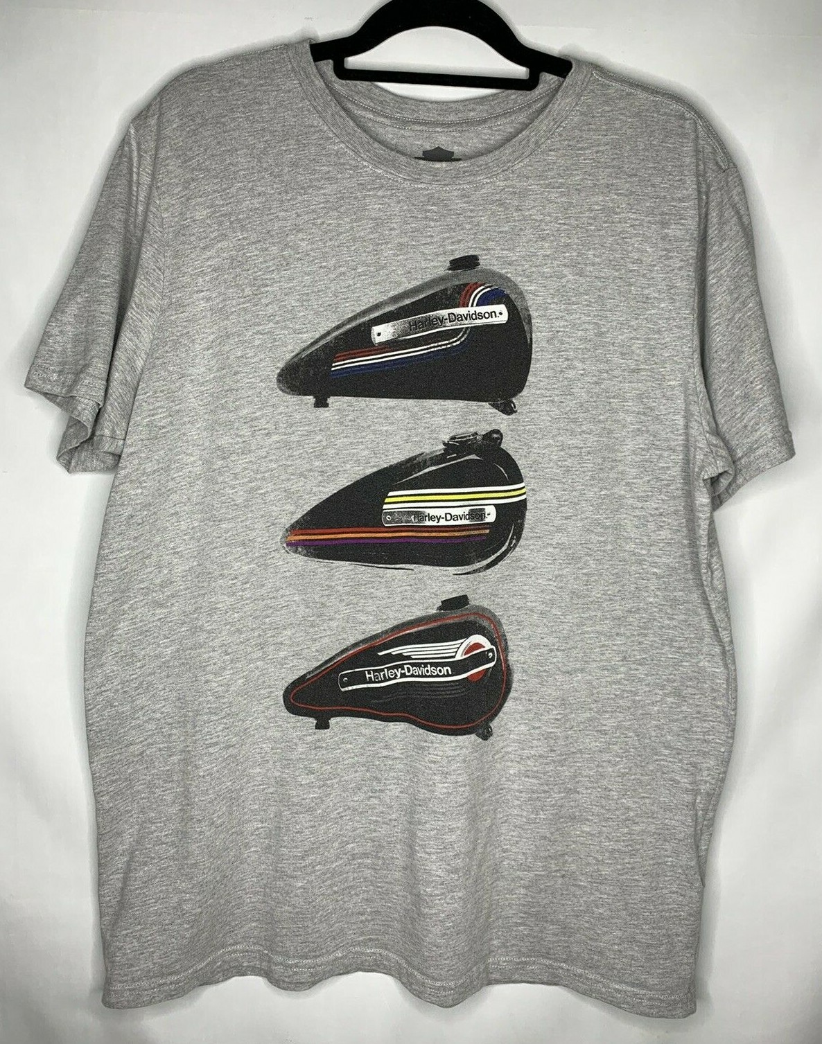 Harley Davidson Gas Tanks Tshirt Mens Size XL Gray Sh… Gem