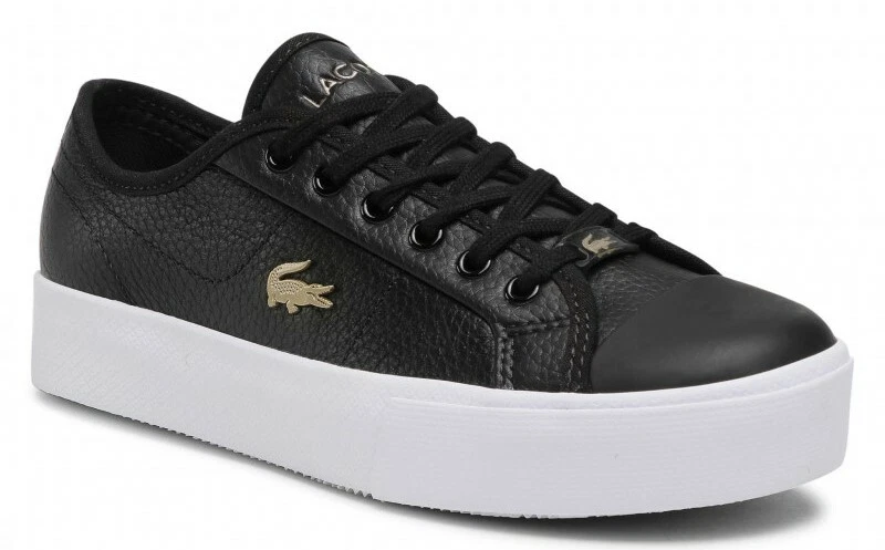 dusin meteor Ansøgning Black White WOmen Leather Trainers Lacoste Ziane Plus Grand | eBay