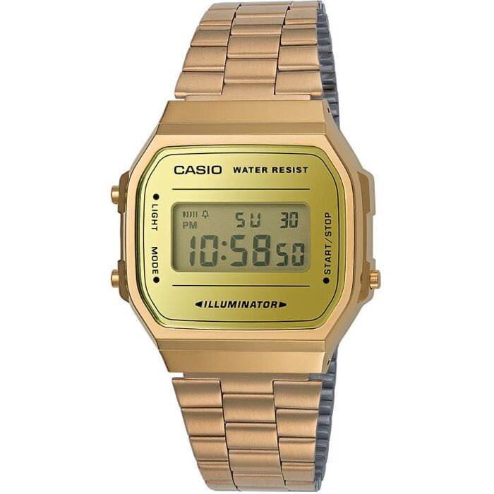 CASIO A168WEGM-9DF OROLOGIO UOMO DONNA ACCIAIO DIGITALE DORATO 33x36 SOTTOCOSTO