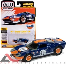 AUTOWORLD AWSP182B 1:64 1964 FORD GT40 #11 GULF RACING DARK BLUE / ORANGE COLORS
