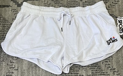 Love & Sports Women's Size 2XL White Relaxed Fit Fleece Sweat