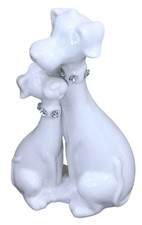 COPPIA CANI WHITE IN PORCELLANA IDEALE ANCHE PER BOMBONIERE - P.EMME