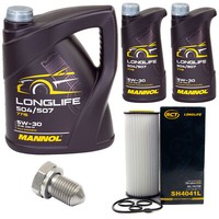 MotoröL Set Mannol 5W30 7 Liter + ÖLfilter + Schraube FüR Audi A4 A6 Avant 3.2