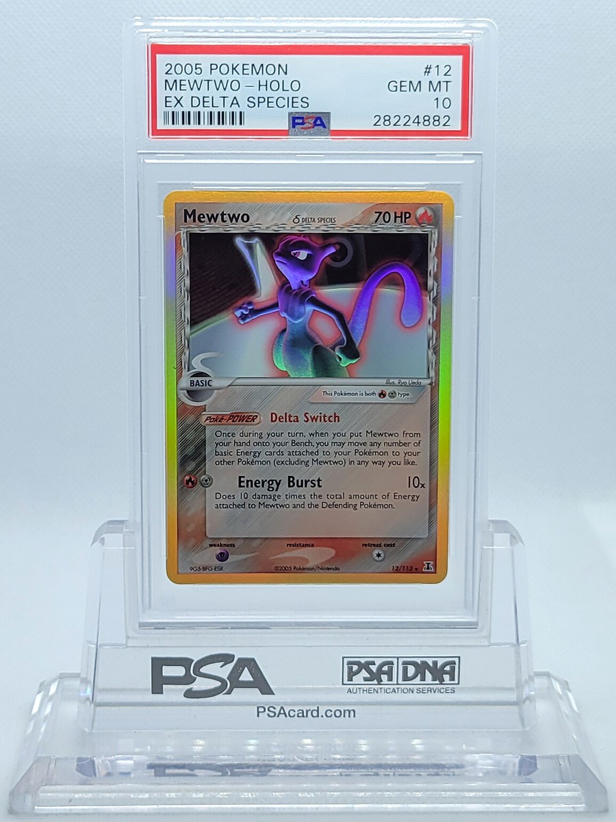 POKEMON EX DELTA SPECIES MEWTWO #12 HOLO FOIL CARD PSA 10 GEM MINT