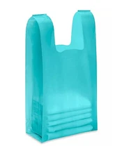 Uline Teal T-Shirt Bags - 7 x 5 x 16", Teal 5 Mil 3000 Per Box S-13149t