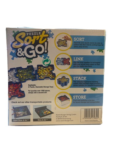 Sort & Go! Jigsaw Puzzle Ravensburger Shaped 6 Sorting Trays 1000 Pieces - Picture 2 of 2