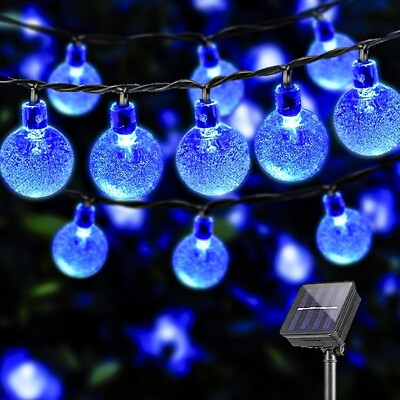LQWELL  Solar Lichterkette Aussen 8M 30LED 8 Modi, IP44 Blau[Energieklasse A+++]