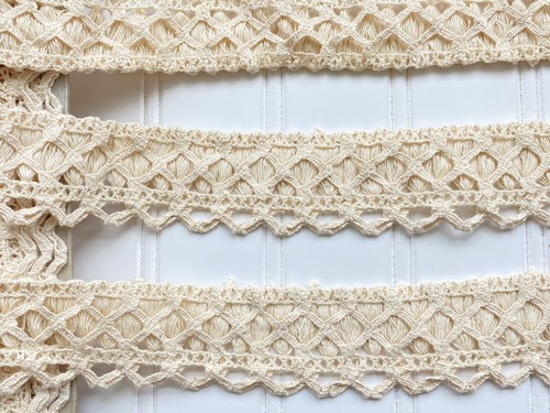 2 Yards Natural Cotton Crochet Ribbon Trim for Sewing/Crafts/Belts/1.5" Wide - Picture 9 of 17