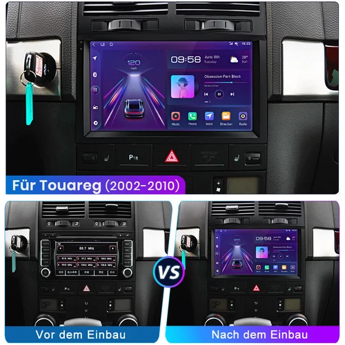 4-kern für VW Touareg 2002-2010 64G Android 13 Autoradio CarPlay GPS Navi RDS - Bild 2 von 14