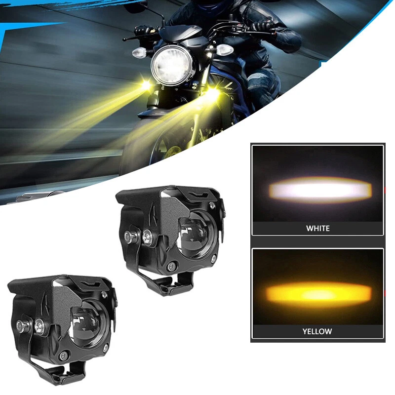 摩托车LED聚光灯前大灯雾灯双色SUV越野摩托车通用型 - 图片12/15