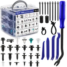 1045PCS Car Retainer Clips Auto Fasteners Push Trim Clips Pin Rivet Bumper Kit
