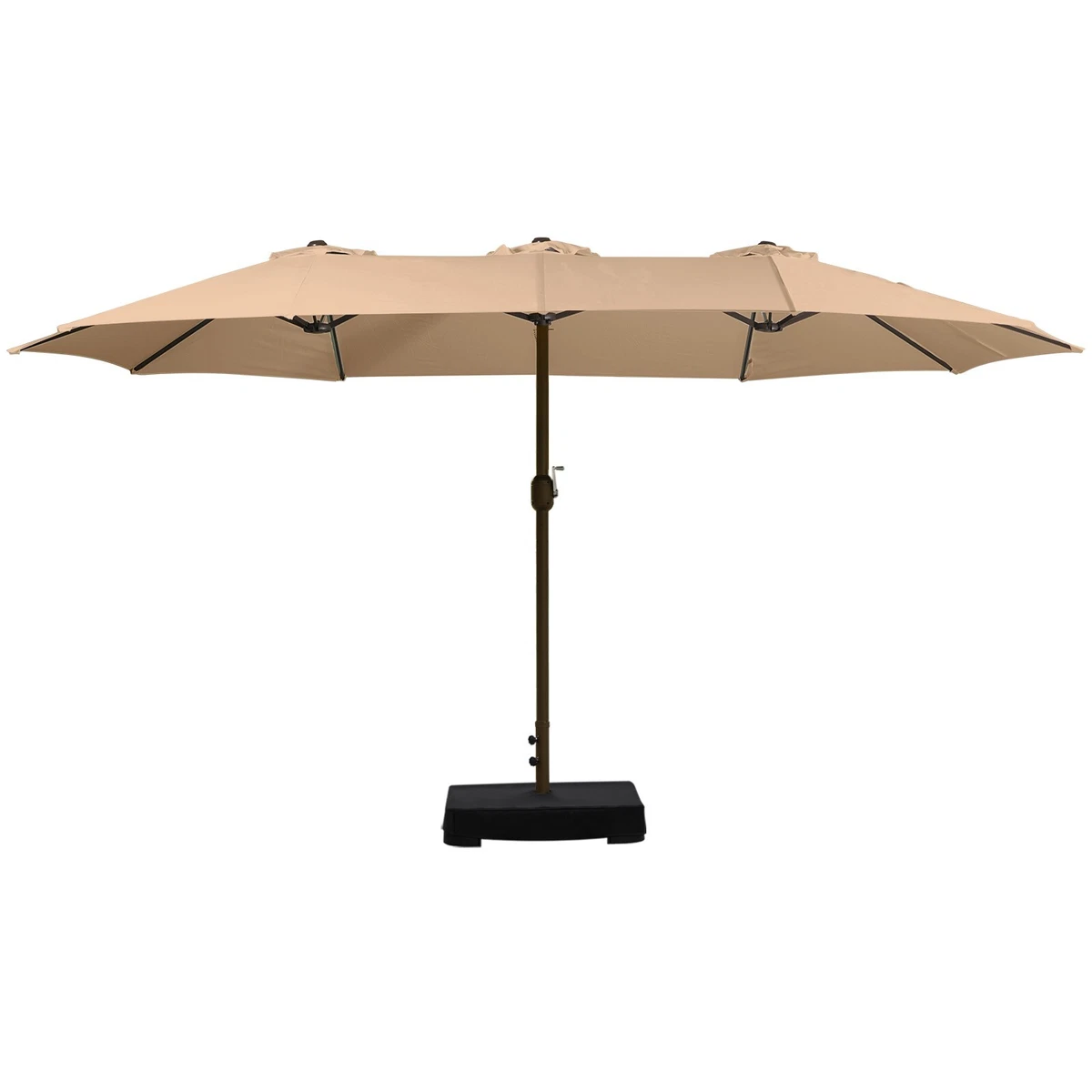 Ombrellone Da Giardino Inclinabile 2,7 M - Marrone - Con Manovella E Palio In Poliestere - Per Terrazzo, Balcone E Piscina (Base Esclusa) - 2
