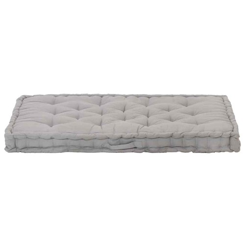 vidaXL Pallet Floor Cushion Cotton 120x80x10 cm Grey - Picture 3 of 7