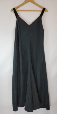 Asos Charcoal Sleeveless Wide Leg Jumpsuit Size 8 Hidden Zipper Modal