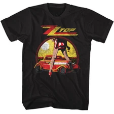 ZZ Top Legs Over 1933 Ford Eliminator Coupe Men's T Shirt Rock Music Band Merch