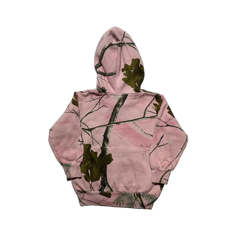 Sudadera con capucha Y2K rosa camuflaje Realtree para niños Foto 2 de 3