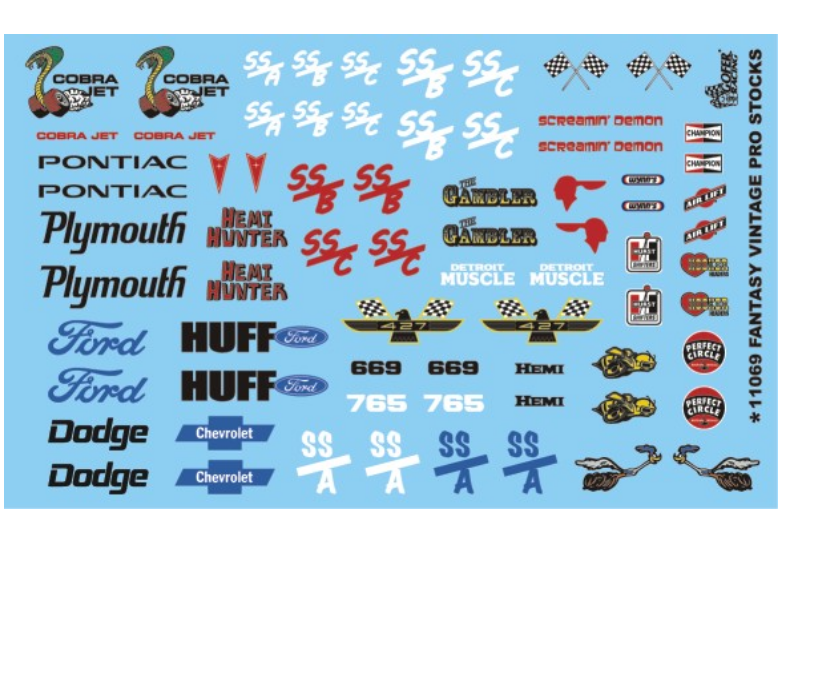 Fantasy Vintage Pro Stock Drag 1:24 1:25 Gofer Decals Car Model