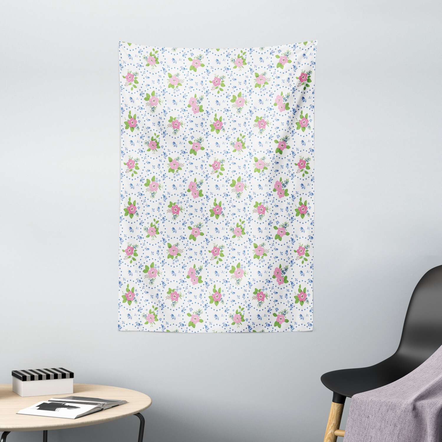 Flowers Tapestry Nature Romance Classic Print Wall Hanging Decor