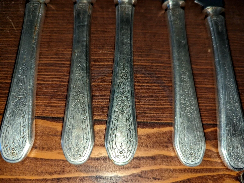 5 cuchillos de cena Oneida Community PAUL REVERE plateados 1927? Foto 4 de 4