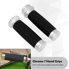 1" Chrome Motorcycle Handle Bar Hand Grips Fit For Harley Dyna Sportster Touring