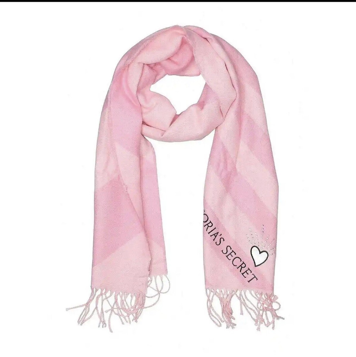 VICTORIAS SECRET Winter Angel Pink Stripe Scarf Shawl Wrap