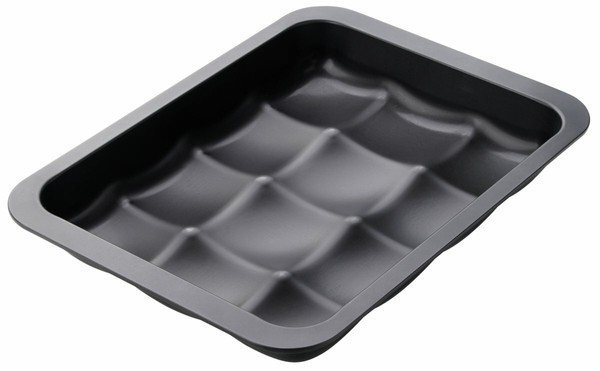 Zenker BröTchenform 36 Cm Stahl Schwarz Eckig Dampfnudelform Backform Backblech-image