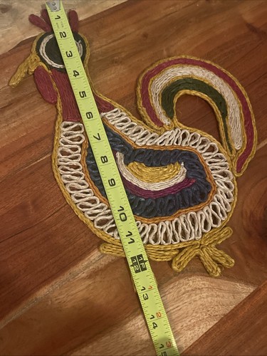 Vintage 1970’s Style Mexican Rooster Woven Trivet Folk Art - Picture 9 of 10