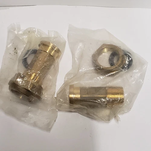 Two (2)- JONES STEPHENS 3/4" NPT Brass Water Meter Coupling Complete with Gasket - Picture 4 of 4