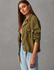 New Vici Capone Military Utility Jacket Coat Sz Small Olive Green $64 Sold Out