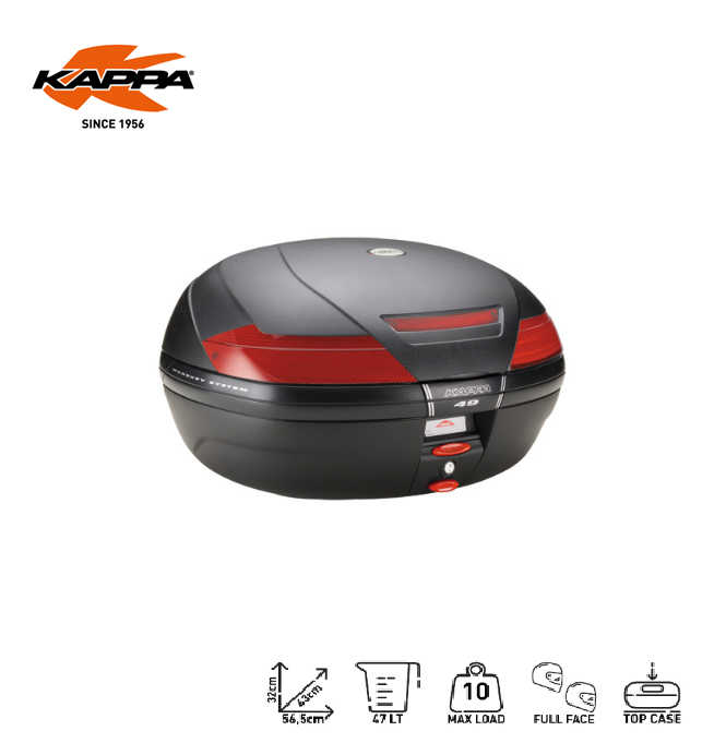 KAPPA Bauletto Portapacchi  Monokey 47LT Nero Goffrata Moto Scooter